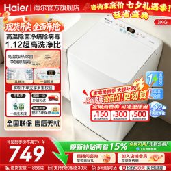 海尔 3kg内衣裤高温除菌螨儿童家用迷你全自动小型婴儿波轮洗衣机