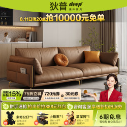 狄普 直排全皮艺沙发意式轻奢客厅小户型意式极简家具品牌前十西奥多 3.1米-58CM超大坐深 【进口头