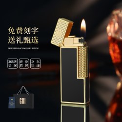 大船 英国GBI大船充气高档无声打火机超薄黄铜翻盖迷你窄机侧滑送男友