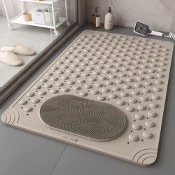米良品 浴室带吸盘按摩防滑地垫 60*90cm