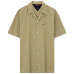 TOMMY HILFIGER 男士泡泡纱肌理领短袖衬衫