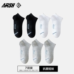 一只鱼 袜子男款夏季薄款运动透气吸汗防臭防脚气男短袜