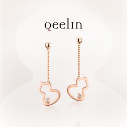Qeelin 麒麟 Wulu系列 18K金钻石葫芦耳环女