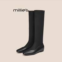 移动端：Millie's 弹力靴女2026秋冬新款平底长靴不过膝瘦瘦靴高筒靴