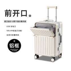 LAMBASA 行李箱女拉杆箱大容量铝框万向轮旅行箱20寸登机箱密码箱子28男24