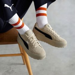 PUMA 厚底鞋|复古增高棕色松糕鞋女款PUMA彪马夏季休闲鞋KARMEN 397457