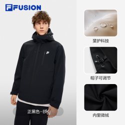 FILA FUSION 斐乐潮牌情侣梭织上衣2026秋季新款宽松加绒连帽外套