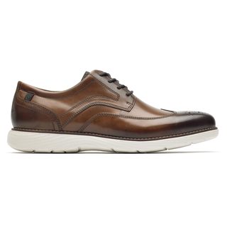 ROCKPORT乐步 Garett Wingtip经典款 牛皮系带牛津鞋 干邑色 8.5
