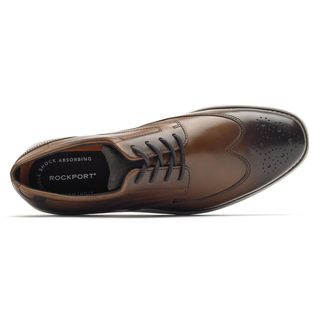 ROCKPORT乐步 Garett Wingtip经典款 牛皮系带牛津鞋 干邑色 8.5