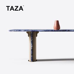 TAZA 意式轻奢餐桌椅组合 别墅全屋定制系列 天然大理石长餐桌 餐桌 2.2m