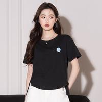 真维斯 夏季纯棉亲肤舒适女款短袖T女不规则对称衣长宽松显瘦短袖上衣女
