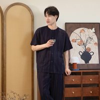 宜色家 「七彩双层棉纱家居服」纯棉带胸垫圆领女款可外穿睡衣套装