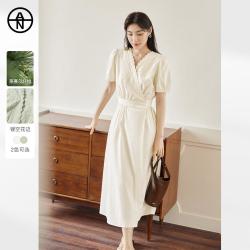 DUIBAI 夏装镂空花边一片式系带女式A字连衣裙