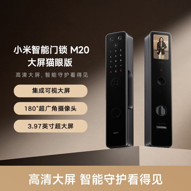 小米 智能门锁M20大屏猫眼版指纹锁家用入户门锁防盗锁智能电子锁