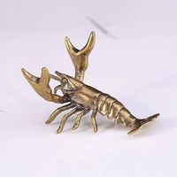 实心黄铜青蛙摆件举重螃蟹摆件横财将军居家办公笔托茶宠黄铜 黄铜举重龙虾-约45克
