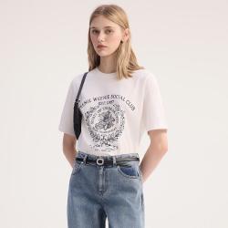 TEENIE WEENIE 小熊女装T恤春夏季款学院风舒适青春运动感活力印花短袖