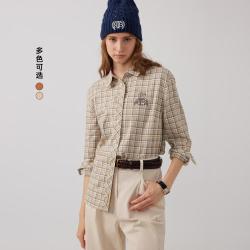 TEENIE WEENIE 女式衬衫小熊女装衬衫春秋季时尚衬衣格纹上衣简约休闲长袖外套
