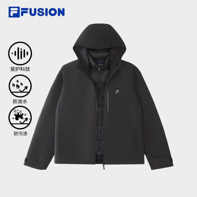 FILA FUSION 斐乐羽绒服男子两件套26冬季新款宽松保暖三合一外套
