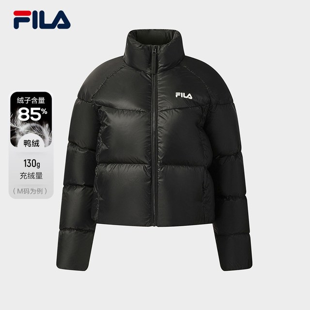 FILA 短款面包服FILA斐乐女士羽绒服冬季美拉德辣妹风休闲保暖运动外套
