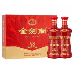 剑南春 金剑南K6 双支礼盒 52度 500ml*2瓶 白酒礼盒装