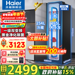 海尔 【旗舰新品】海尔519升大容量双开门风冷无霜变频一级能效AFR精控双循环