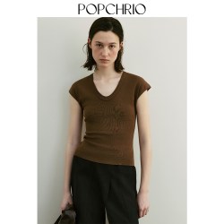 POPCHRIO 冰感细纤维修身短袖T恤