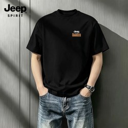 JEEP SPIRIT Jeep吉普时尚运动健身纯棉短袖t恤男款2026新款夏季简约重磅半袖