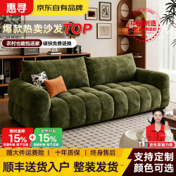 惠寻 泡芙沙发家用客厅意式小户型现代简约格兰德雪尼尔布艺沙发 超柔软亲肤云镜花瓣雪尼尔绒