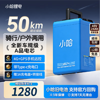 小哈 新国标电动车锂电池48V24AH全新A品电芯电瓶车电池户外电源两用 48V24Ah 含3A品头充电器+新国标线