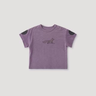 巴厘小猪 莫代尔竹节棉 男童短袖T恤 烟熏紫 90
