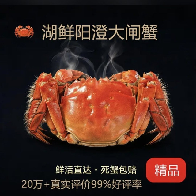 湖鲜阳澄  大闸蟹 去绳足重 1.8-2.1两 10只 六月黄 活蟹