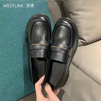 西遇 乐福鞋女 新款秋季简约法式一脚蹬小皮鞋