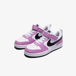 NIKE 男女童休闲板鞋COURT BOROUGH魔术贴易穿脱儿童运动童鞋小童 DV5457-136 28