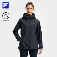 FILA 女装梭织外套 2026秋新款运动基础防水透湿连帽收腰上衣