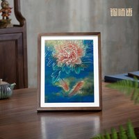 铜师傅 手工錾刻 铜雕画 《牡丹锦鲤（桌面）》书房办公室装饰画
