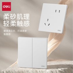 得力 开关插座面板 正五孔/斜五孔