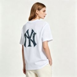 NEW ERA NewEra/纽亦华夏季运动百搭白色NY印花短袖男女款潮流休闲T恤美式