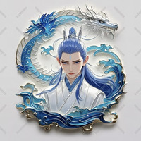 1 那咤2周边敖丙敖光敖闰3D立体金属磁吸冰箱贴家具装饰申公豹磁贴 敖丙【金属】1个冰箱贴