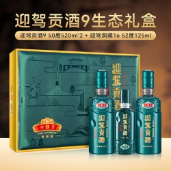 迎驾贡酒 迎驾洞藏9 50度 浓香型白酒 520ml*2瓶+125ml 礼盒装