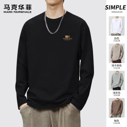 马克华菲 100%纯棉长袖T恤 舒适透气 多色可选