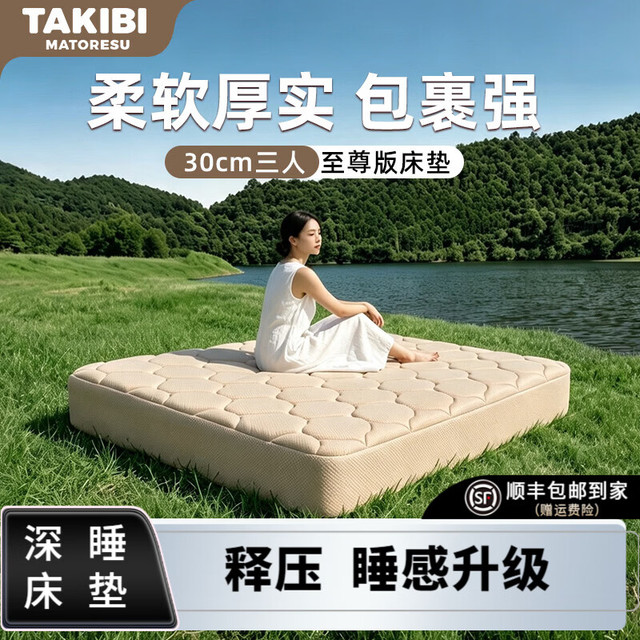 塔吉比 充气床垫TPU30拉丝自动气垫床单双人睡垫加高加厚露营弹丝空气床 三人+零压床笠+无刷泵
