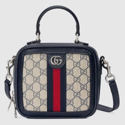GUCCI 女款品牌徽标撞色条纹手提包