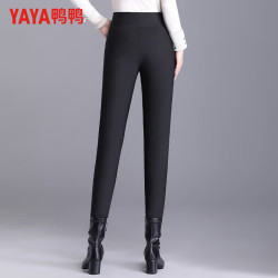 鸭鸭羽绒服 鸭鸭（YAYA）羽绒裤 女小脚裤高腰修身加厚保暖休闲加绒长裤