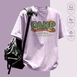 名创优品 潮流短袖t恤男2026夏季新款宽松大码五分袖休闲出游纯棉上衣