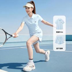 名创优品 休闲polo运动套装女2026夏季翻领t速干防晒短裤两件套