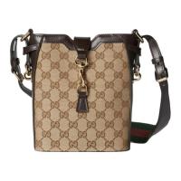GUCCI 【帆布皮革】水桶包 女款时尚单肩