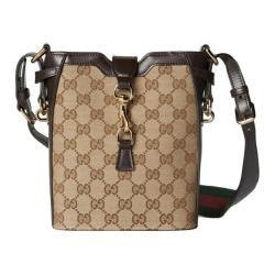 GUCCI 【帆布皮革】水桶包 女款时尚单肩