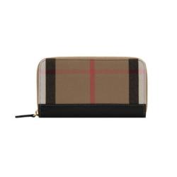 BURBERRY 格纹帆布拉链钱包