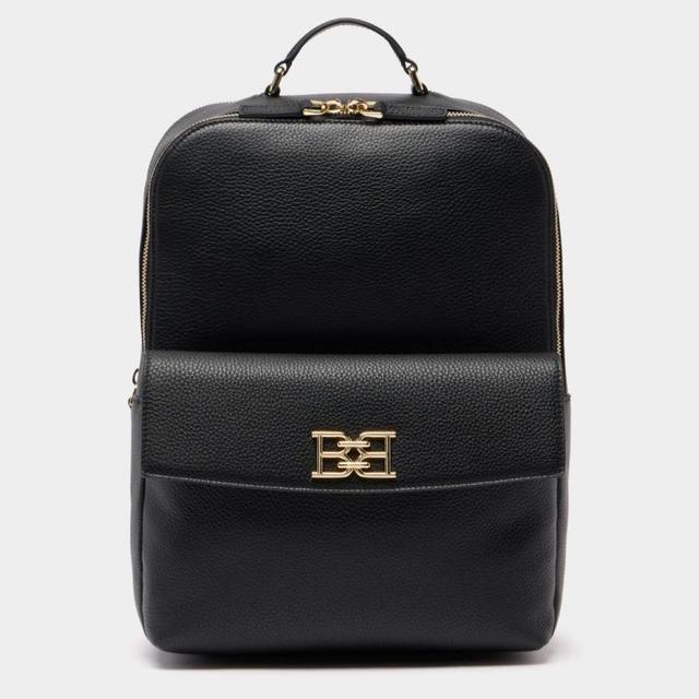 BALLY 【七夕礼物】牛皮简约金标商务通勤休闲女式双肩包