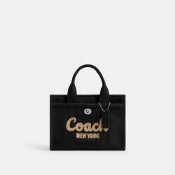 COACH Cargo 20 草书标志刺绣帆布拼罗缎 女款单肩斜挎手提包